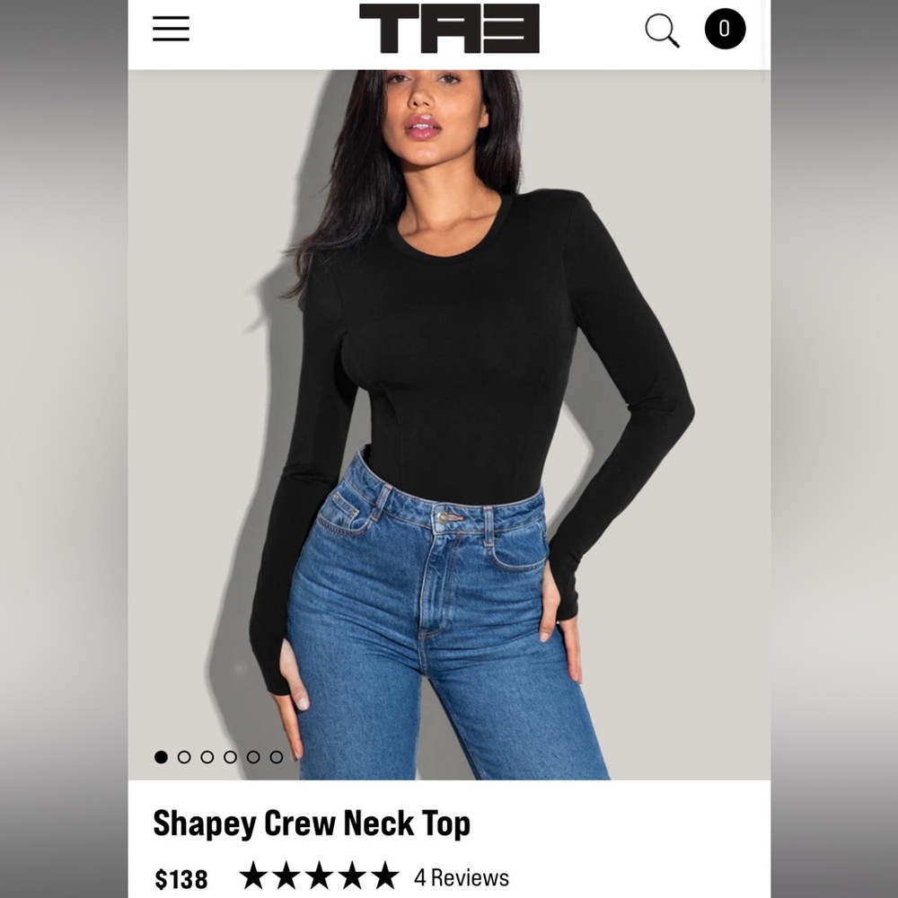 Shapey Crew Neck Top by TA3 size small
